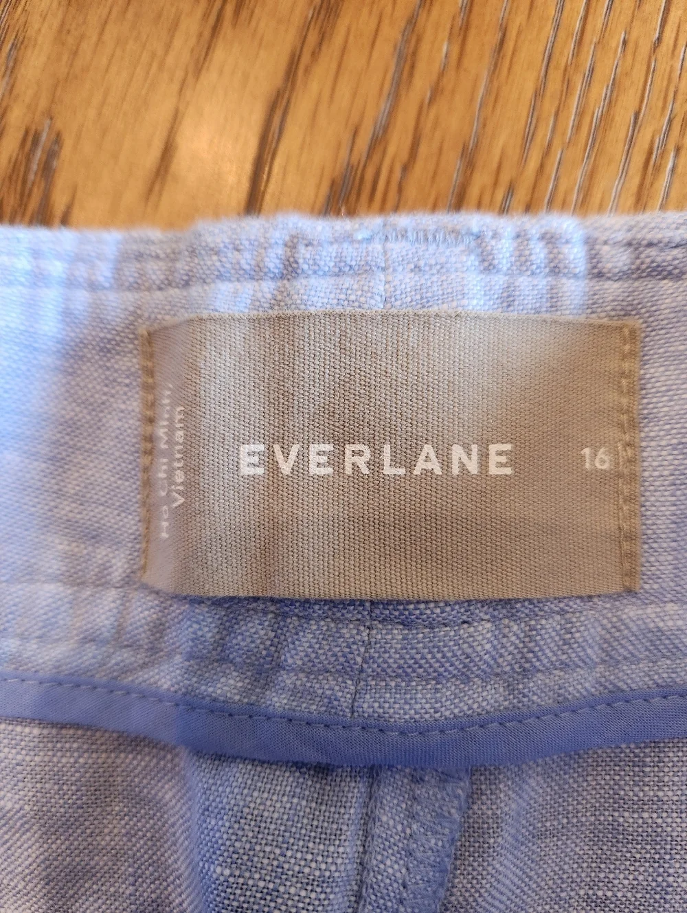NEW Everlane The Way High Linen Drape Pant Blue Size 16 - Picture 5 of 7